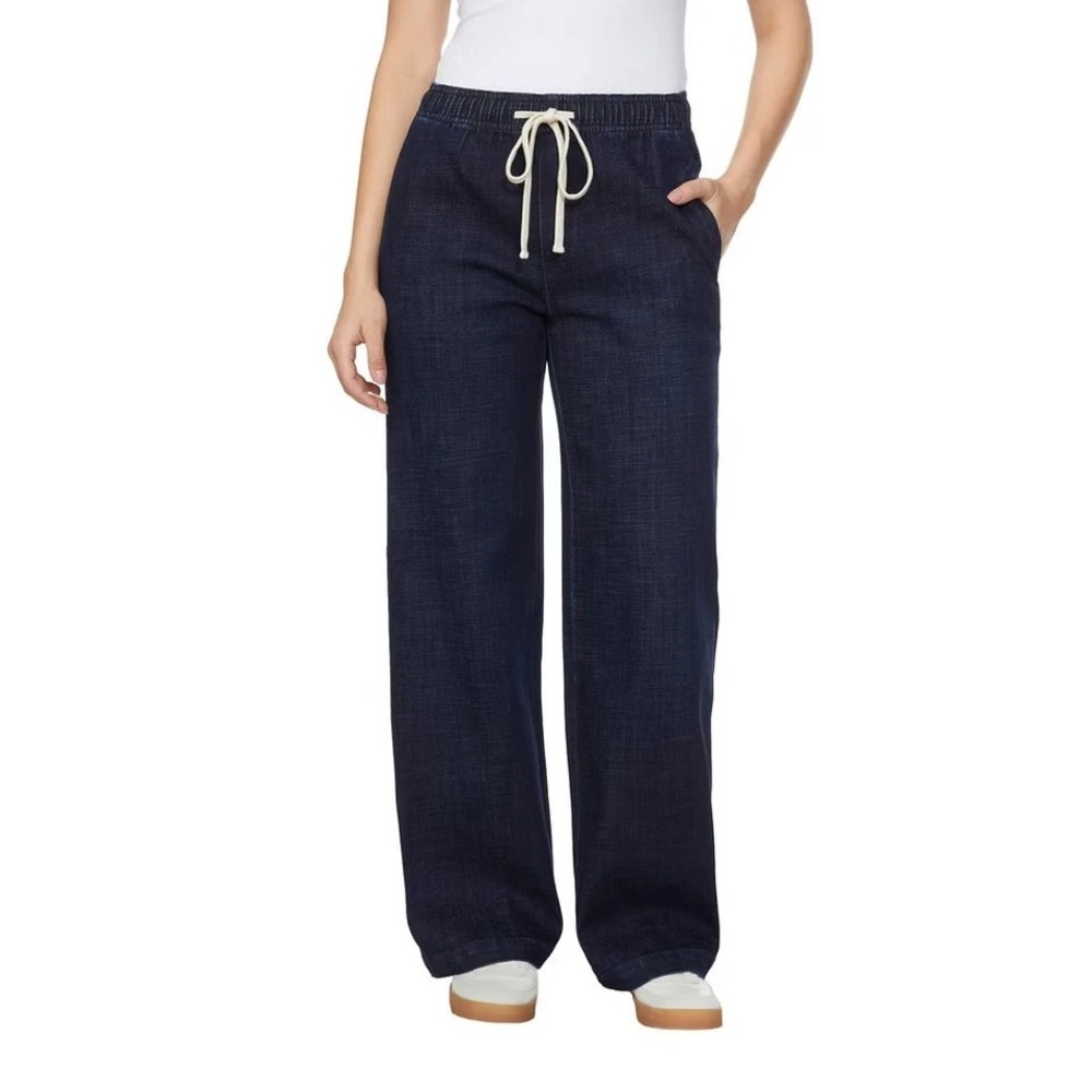 Buffalo Women's Wide Leg Pull-On Jean 30" Inseam, Dark Blue, Size: 2XL, New